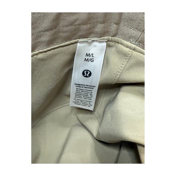 Lululemon Cotton Twill Wide-Brim Hat M/L Sheer Oak Beige Neutral Sun Hat NWT - Picture 4 of 6